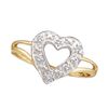 Image 1 : 0.05 CTW Diamond Split-shank Heart Ring 10KT Yellow Gold - REF-10K5W