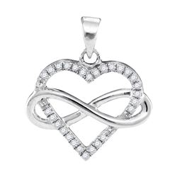 0.15 CTW Diamond Heart Love Infinity Pendant 10KT White Gold - REF-14F9N