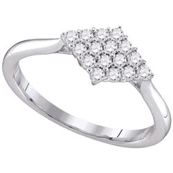 0.31 CTW Diamond Cluster Ring 10KT White Gold - REF-28H4M