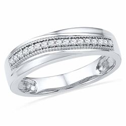 0.16 CTW Diamond Wedding Anniversary Ring 10KT White Gold - REF-30M2H