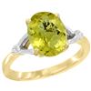Image 1 : Natural 2.41 ctw Lemon-quartz & Diamond Engagement Ring 10K Yellow Gold - REF-23H8W