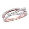 Image 1 : 0.36 CTW Diamond Crossover Woven Ring 10KT Rose Gold - REF-37W5K