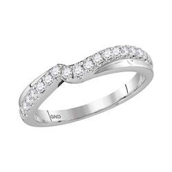 0.33 CTW Diamond Contour Enhancer Wedding Ring 14KT White Gold - REF-44W9K