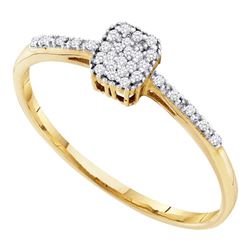 0.07 CTW Diamond Small Slender Cluster Ring 10KT Yellow Gold - REF-7M4H