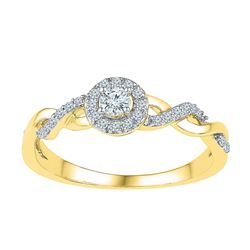 0.21 CTW Diamond Solitaire Bridal Engagement Ring 10KT Yellow Gold - REF-22M4H