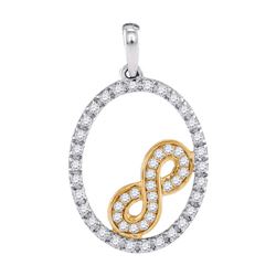 0.24 CTW Diamond Infinity Oval Pendant 10KT Two-tone Gold - REF-19F4N