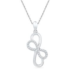 0.16 CTW Diamond Linked Double Infinity Pendant 10KT White Gold - REF-13N4F