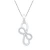 Image 1 : 0.16 CTW Diamond Linked Double Infinity Pendant 10KT White Gold - REF-13N4F