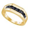 Image 1 : 1 CTW Mens Black Color Diamond Wedding Ring 10KT Yellow Gold - REF-30M2H