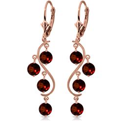 Genuine 4.95 ctw Garnet Earrings Jewelry 14KT Rose Gold - REF-53N8R