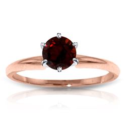 Genuine 0.65 ctw Garnet Ring Jewelry 14KT Rose Gold - REF-26Y9F