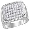 Image 1 : 2.1 CTW Mens Diamond Rectangle Cluster Fashion Ring 10KT White Gold - REF-146H2M