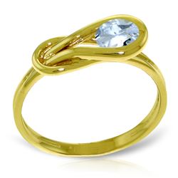 Genuine 0.65 ctw Aquamarine Ring Jewelry 14KT Yellow Gold - REF-49Y2F