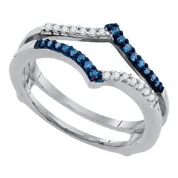 0.20 CTW Blue Color Diamond Ring 10KT White Gold - REF-19M4H