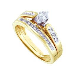 0.19 CTW Marquise Diamond Bridal Engagement Ring 10KT Yellow Gold - REF-34X4Y