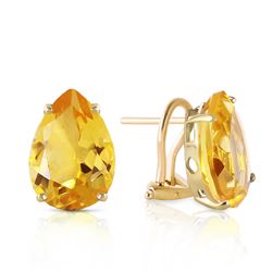 Genuine 10 ctw Citrine Earrings Jewelry 14KT Yellow Gold - REF-50R7P