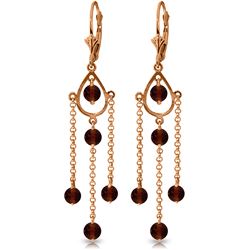 Genuine 3 ctw Garnet Earrings Jewelry 14KT Rose Gold - REF-48T9A