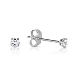 Genuine 0.10 ctw Diamond Anniversary Earrings Jewelry 14KT White Gold - REF-24N3R