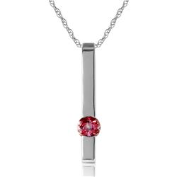 Genuine 0.25 ctw Pink Topaz Necklace Jewelry 14KT White Gold - REF-25M4T