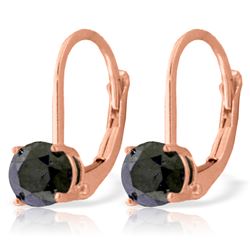 Genuine 1.0 ctw Black Diamond Earrings Jewelry 14KT Rose Gold - REF-57X6M