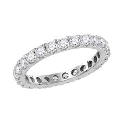 1.5 CTW Diamond Eternity Anniversary Ring 14KT White Gold - REF-112F5N