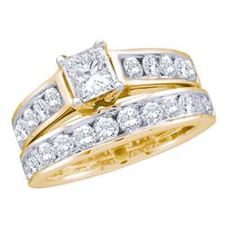 1 CTW Princess Diamond Solitaire Bridal Engagement Ring 14k Yellow Gold - REF-127F4N