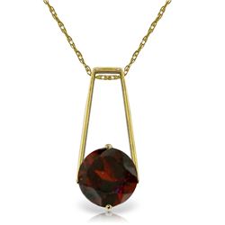 Genuine 1.45 ctw Garnet Necklace Jewelry 14KT Yellow Gold - REF-23T8A