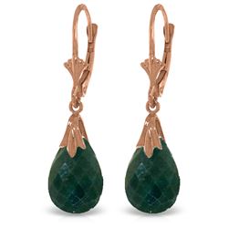 Genuine 8 ctw Created Green Sapphire Earrings Jewelry 14KT Rose Gold - REF-34K3V