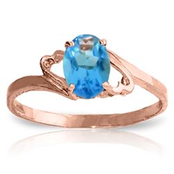 Genuine 0.95 ctw Blue Topaz Ring Jewelry 14KT Rose Gold - REF-20F5Z