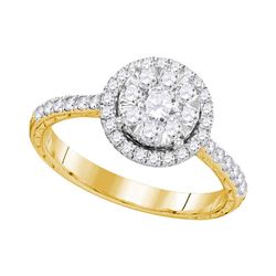 0.88 CTW Diamond Bridal Wedding Engagement Ring 14KT Yellow Gold - REF-112F5N