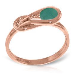 Genuine 0.65 ctw Emerald Ring Jewelry 14KT Rose Gold - REF-49N6R