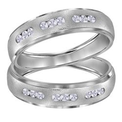 0.25 CTW His & Hers Diamond Matching Ring 14KT White Gold - REF-59Y9X