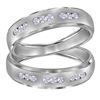 Image 1 : 0.25 CTW His & Hers Diamond Matching Ring 14KT White Gold - REF-59Y9X