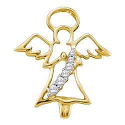 0.05 CTW Diamond Praying Guardian Angel Pendant 10KT Yellow Gold - REF-8H9M