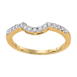 0.28 CTW Diamond Curved Wedding Ring 14KT Yellow Gold - REF-30F2N