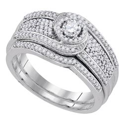 0.50 CTW Diamond Swirl Bridal Engagement Ring 10KT White Gold - REF-67Y4X