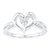 Image 1 : 0.05 CTW Diamond Solitaire Heart Ring 10KT White Gold - REF-14M9H