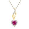 Image 1 : 1.14 CTW Created Ruby Solitaire Pendant 10KT Yellow Gold - REF-14M9H