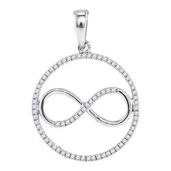 0.30 CTW Diamond Infinity Pendant 10KT White Gold - REF-22X4Y