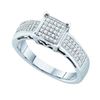 Image 1 : 0.20 CTW Diamond Square Cluster Bridal Engagement Ring 10KT White Gold - REF-30Y2X