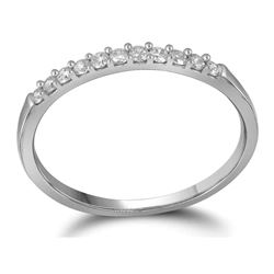 0.15 CTW Diamond Wedding Ring 10KT White Gold - REF-14F9N