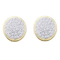 0.20 CTW Diamond Circle Cluster Stud Earrings 10KT Yellow Gold - REF-18Y2X