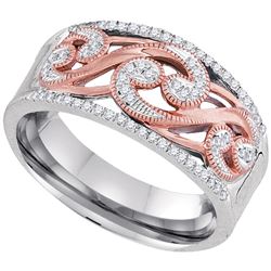 0.18 CTW Diamond Filigree Ring 10KT Two-tone Gold - REF-36Y2X