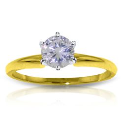 Genuine 0.40 ctw Diamond Anniversary Ring Jewelry 14KT Yellow Gold - REF-123V3W