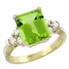 Image 1 : Natural 2.86 ctw peridot & Diamond Engagement Ring 10K Yellow Gold - REF-53F2N