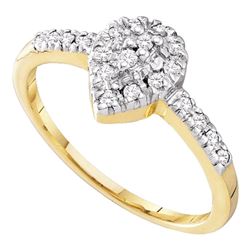 0.18 CTW Diamond Teardrop Cluster Ring 10KT Yellow Gold - REF-14H9M