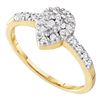 Image 1 : 0.18 CTW Diamond Teardrop Cluster Ring 10KT Yellow Gold - REF-14H9M