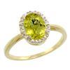 Image 1 : Natural 1.22 ctw Lemon-quartz & Diamond Engagement Ring 10K Yellow Gold - REF-19N9G