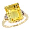 Image 1 : Natural 5.44 ctw citrine & Diamond Engagement Ring 10K Yellow Gold - REF-32Z2Y