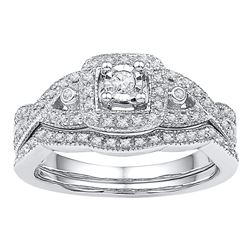 0.25 CTW Diamond Bridal Wedding Engagement Ring 10KT White Gold - REF-37X5Y